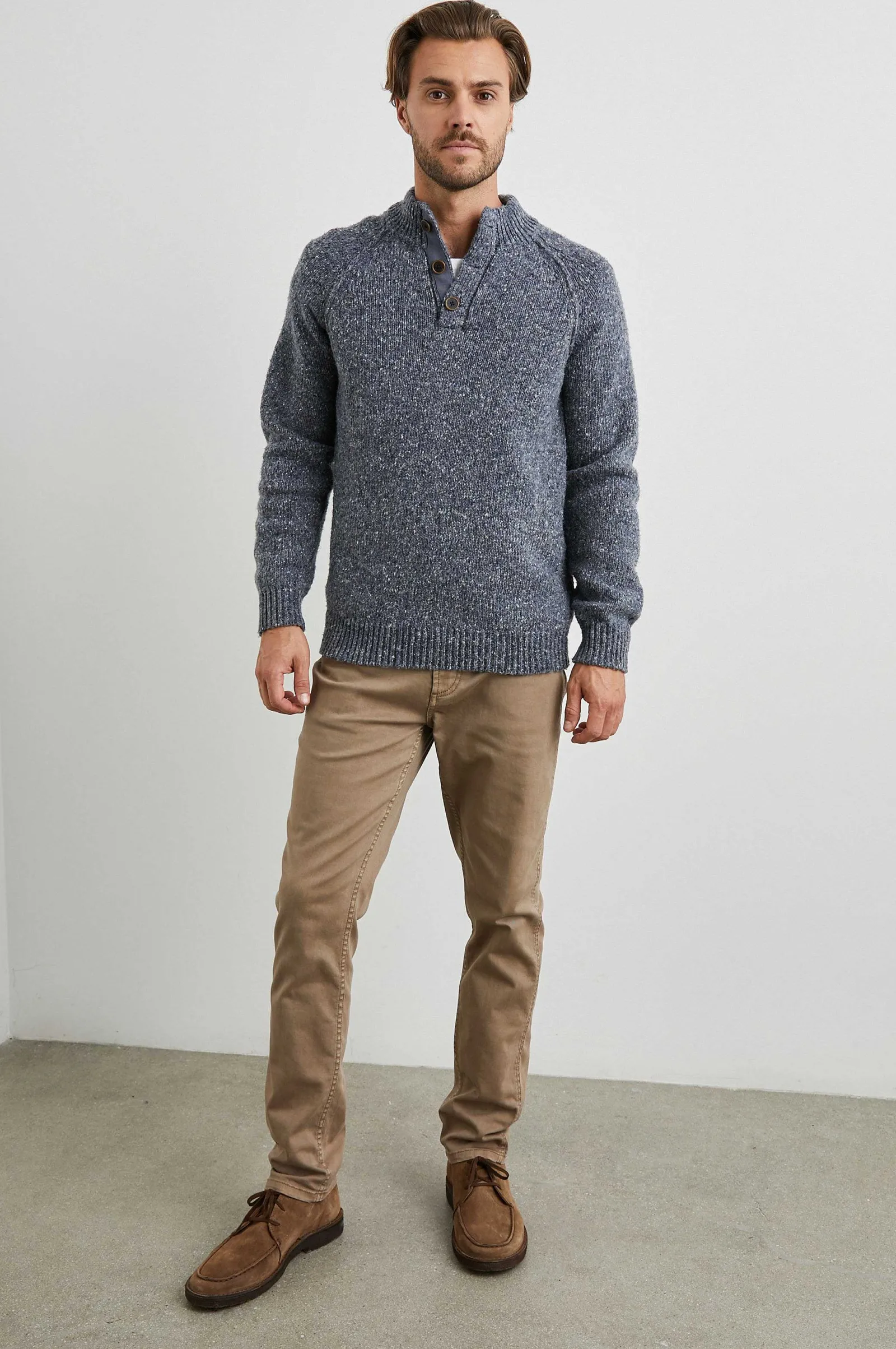 Heren Rails Harding Sweater - Blauw Nep