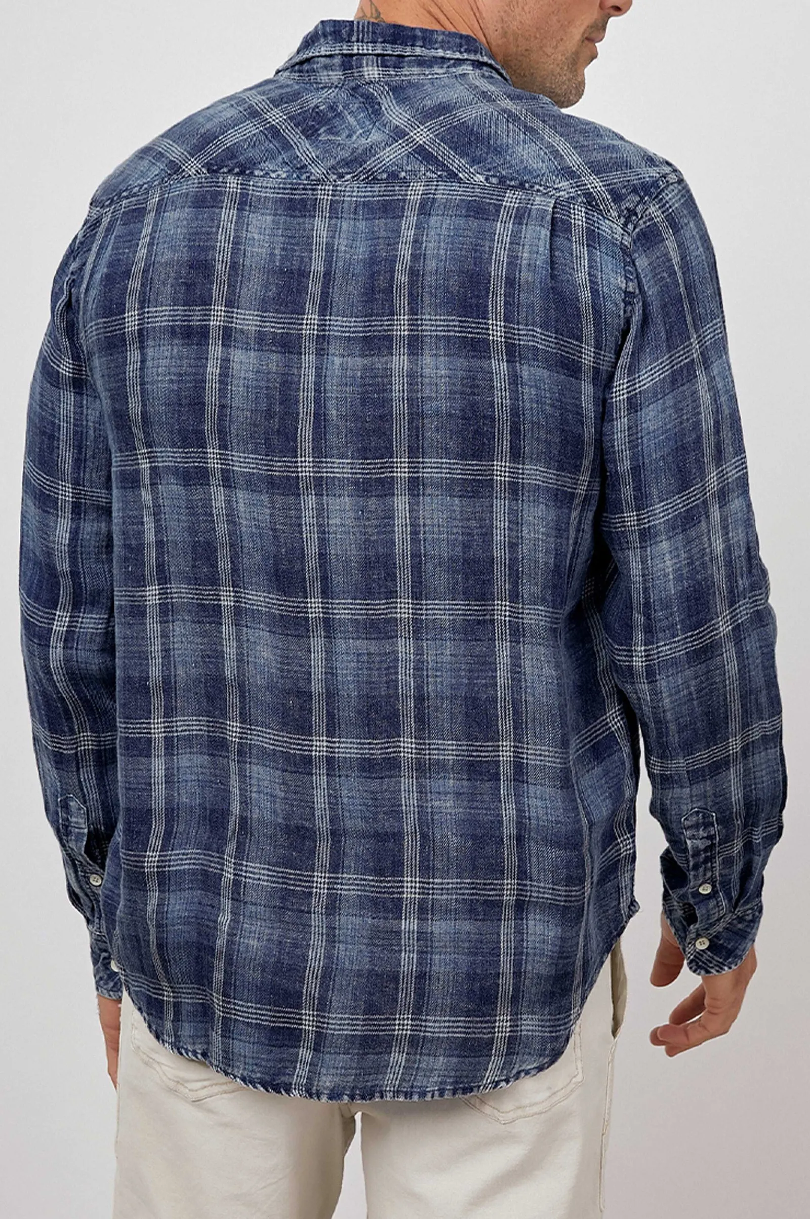 Heren Rails Havana Overhemd - Indigo Schaduw