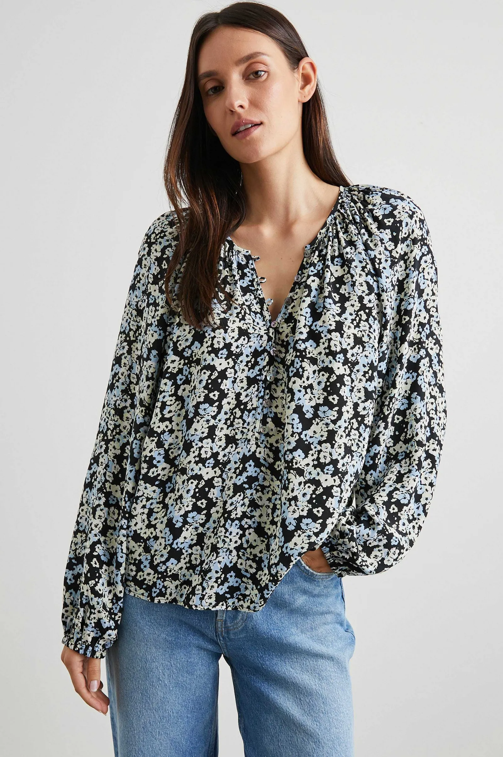 Vrouwen Rails Indi Top - Midnight Meadow Bloemen