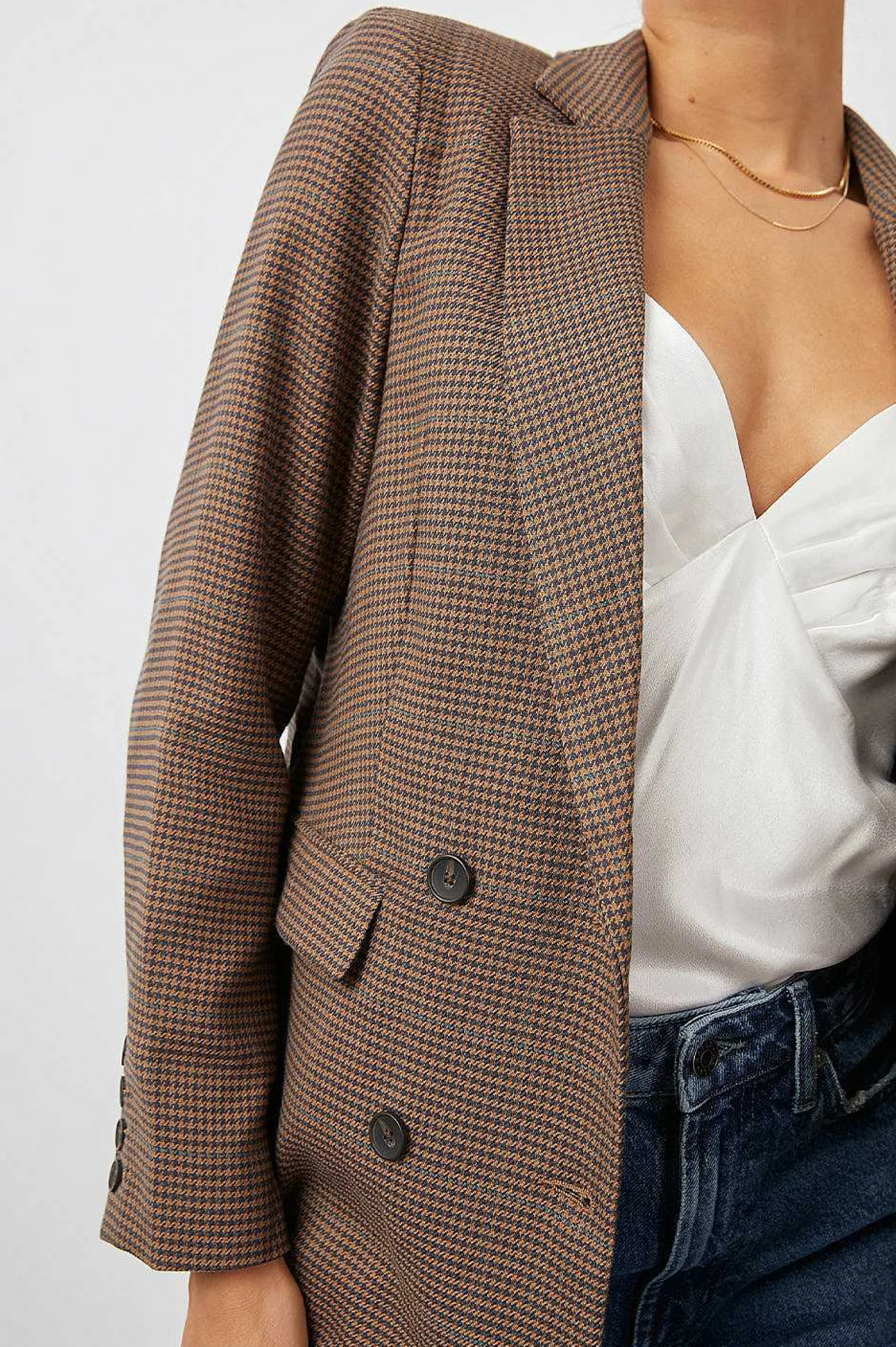 Vrouwen Rails Jac Blazer - Kameel Hondstooth