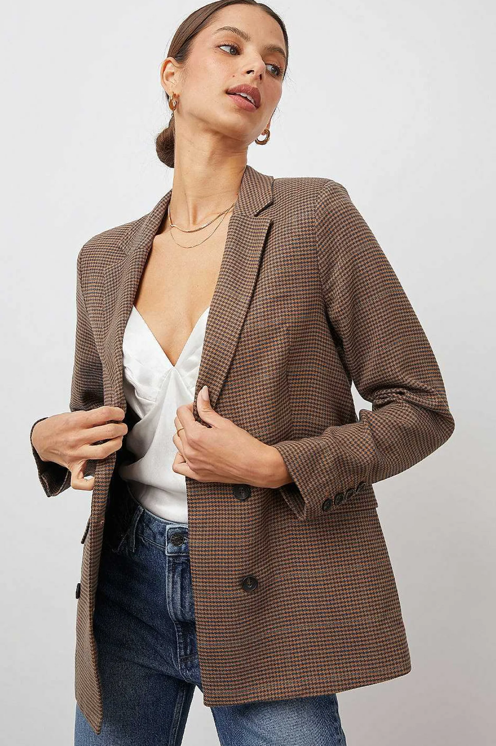 Vrouwen Rails Jac Blazer - Kameel Hondstooth