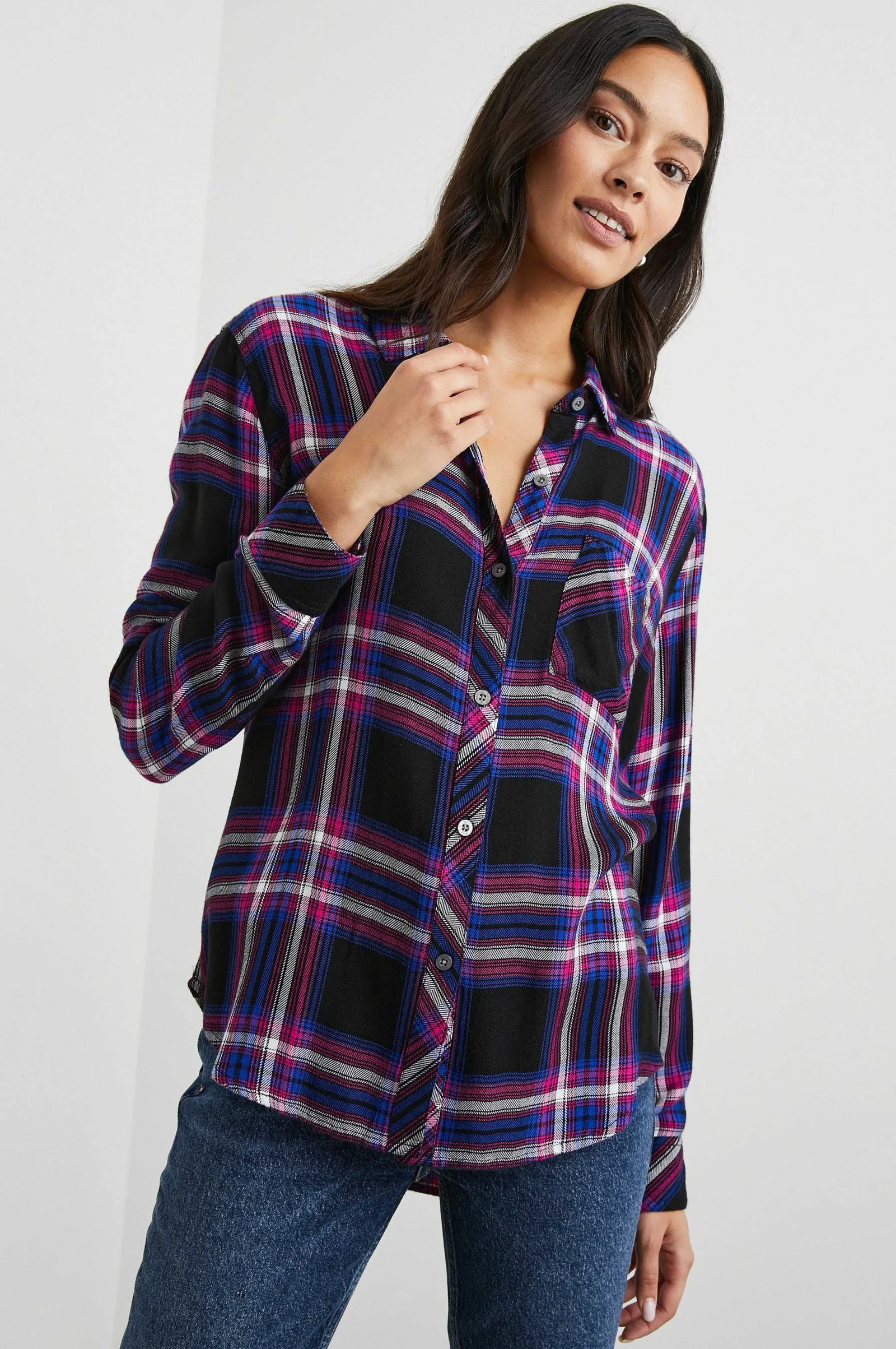 Vrouwen Rails Jager Overhemd - Elektrisch Blauw