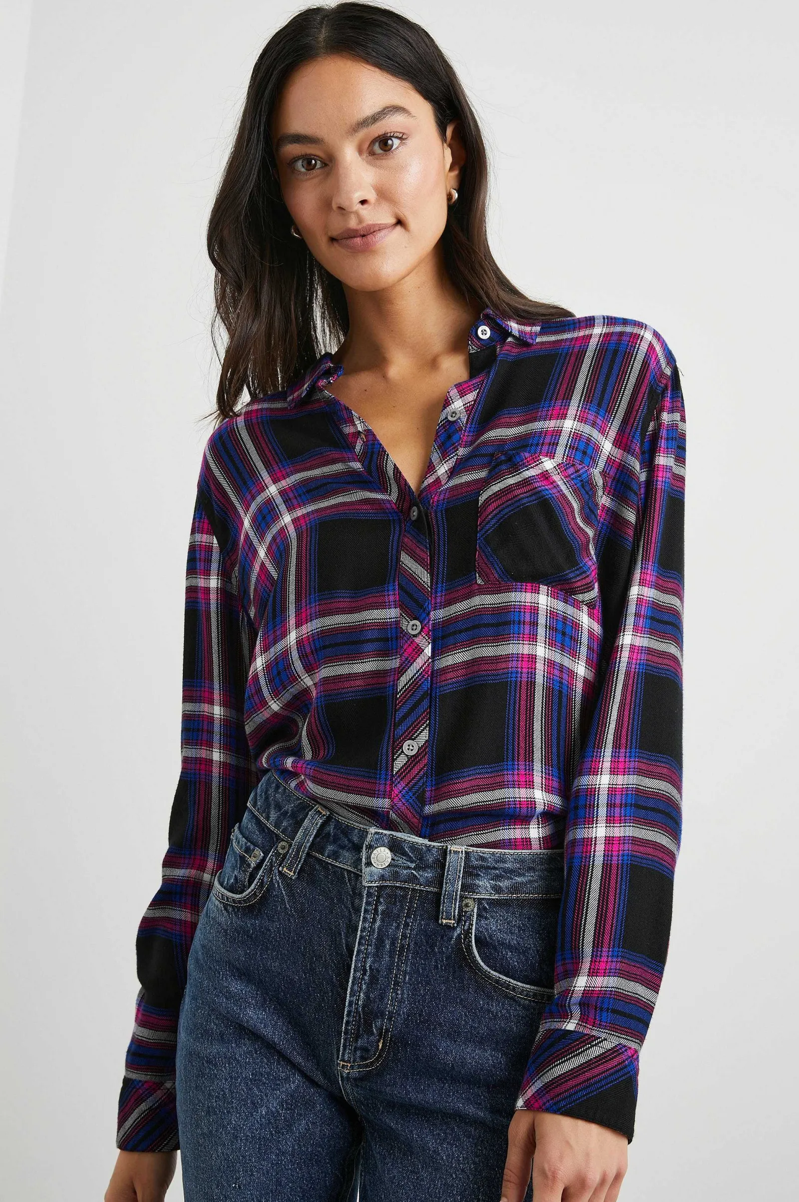 Vrouwen Rails Jager Overhemd - Elektrisch Blauw