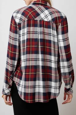 Vrouwen Rails Jager Overhemd - Merlot Marine Goud