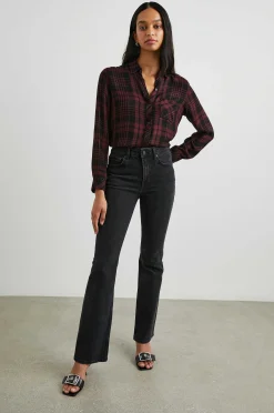 Vrouwen Rails Jager Overhemd - Zwart Merlot Lurex