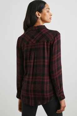Vrouwen Rails Jager Overhemd - Zwart Merlot Lurex