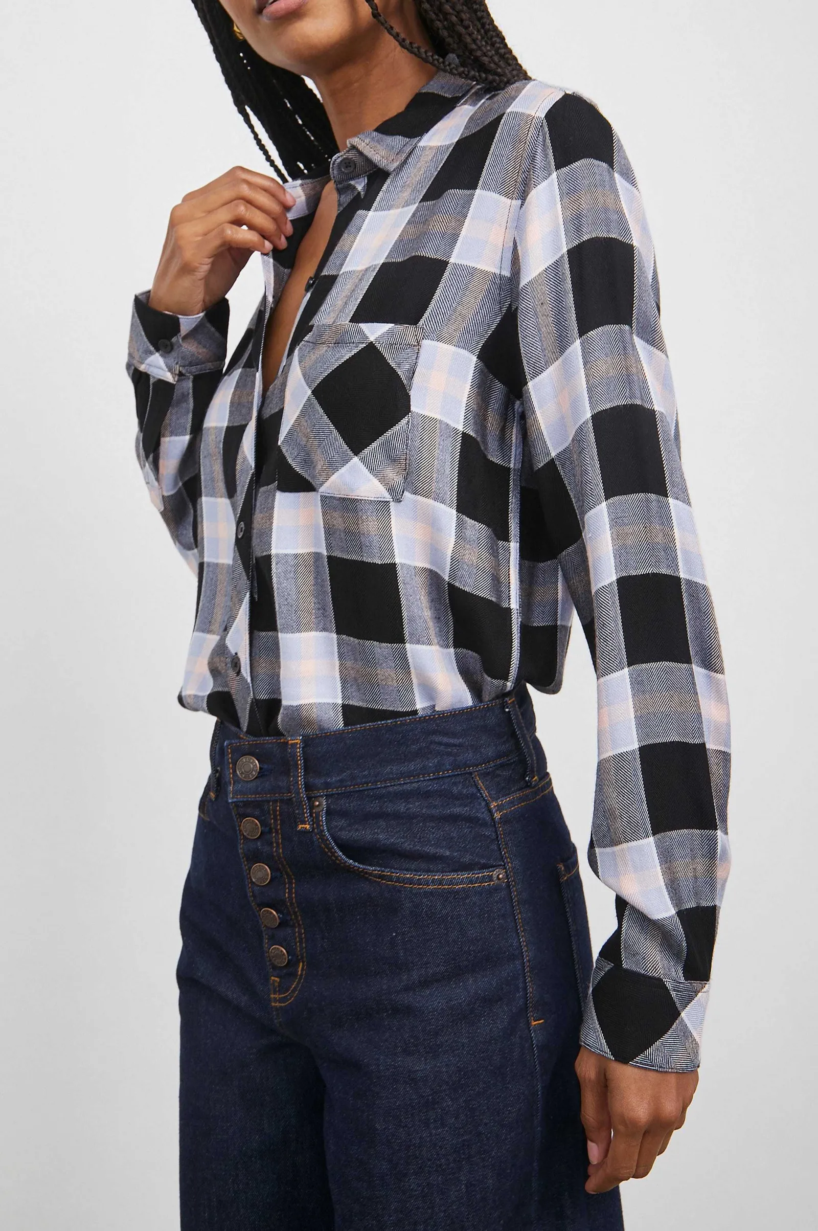 Vrouwen Rails Jager Shirt - Onyx Pewinkle Blush