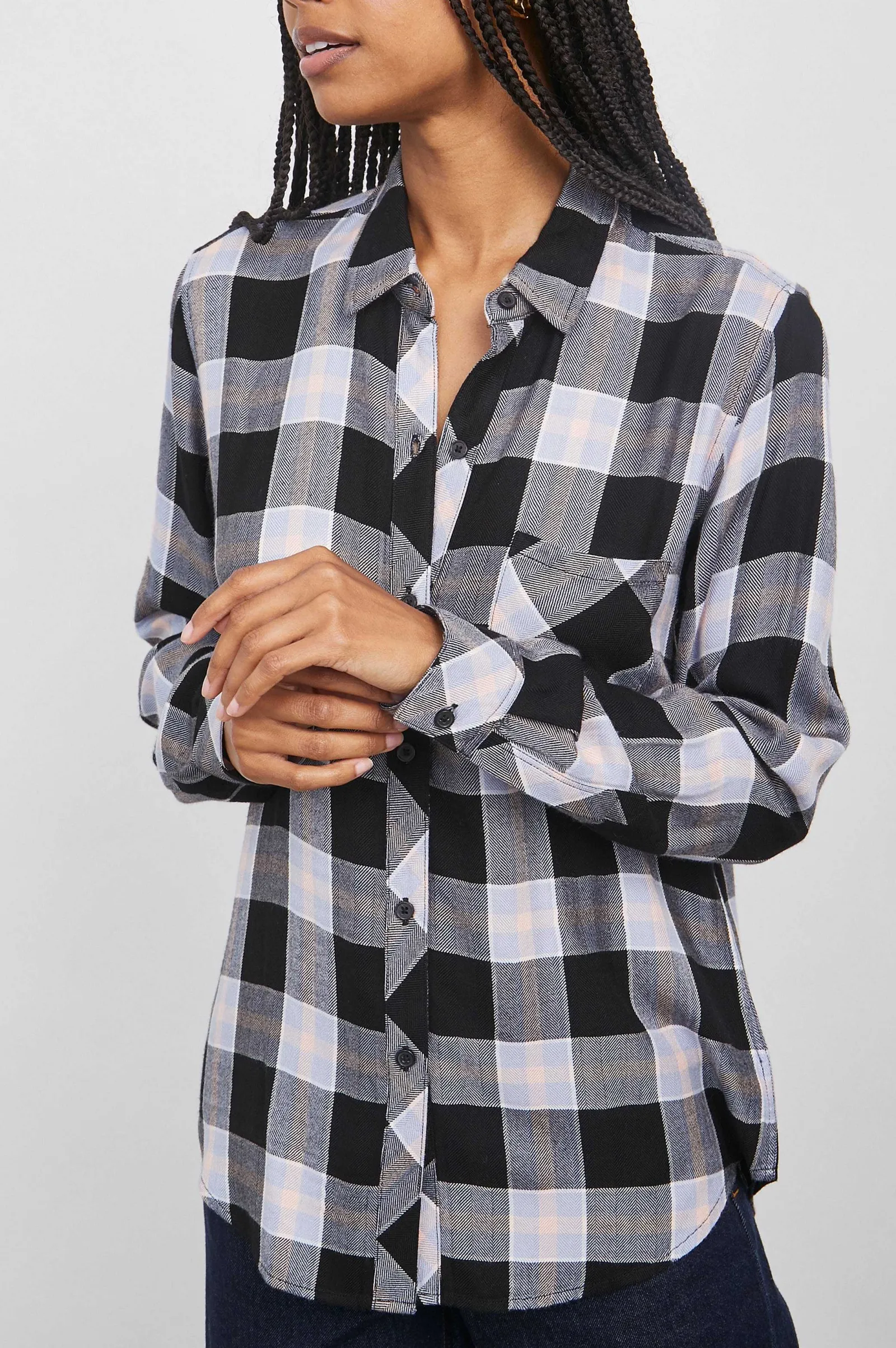 Vrouwen Rails Jager Shirt - Onyx Pewinkle Blush