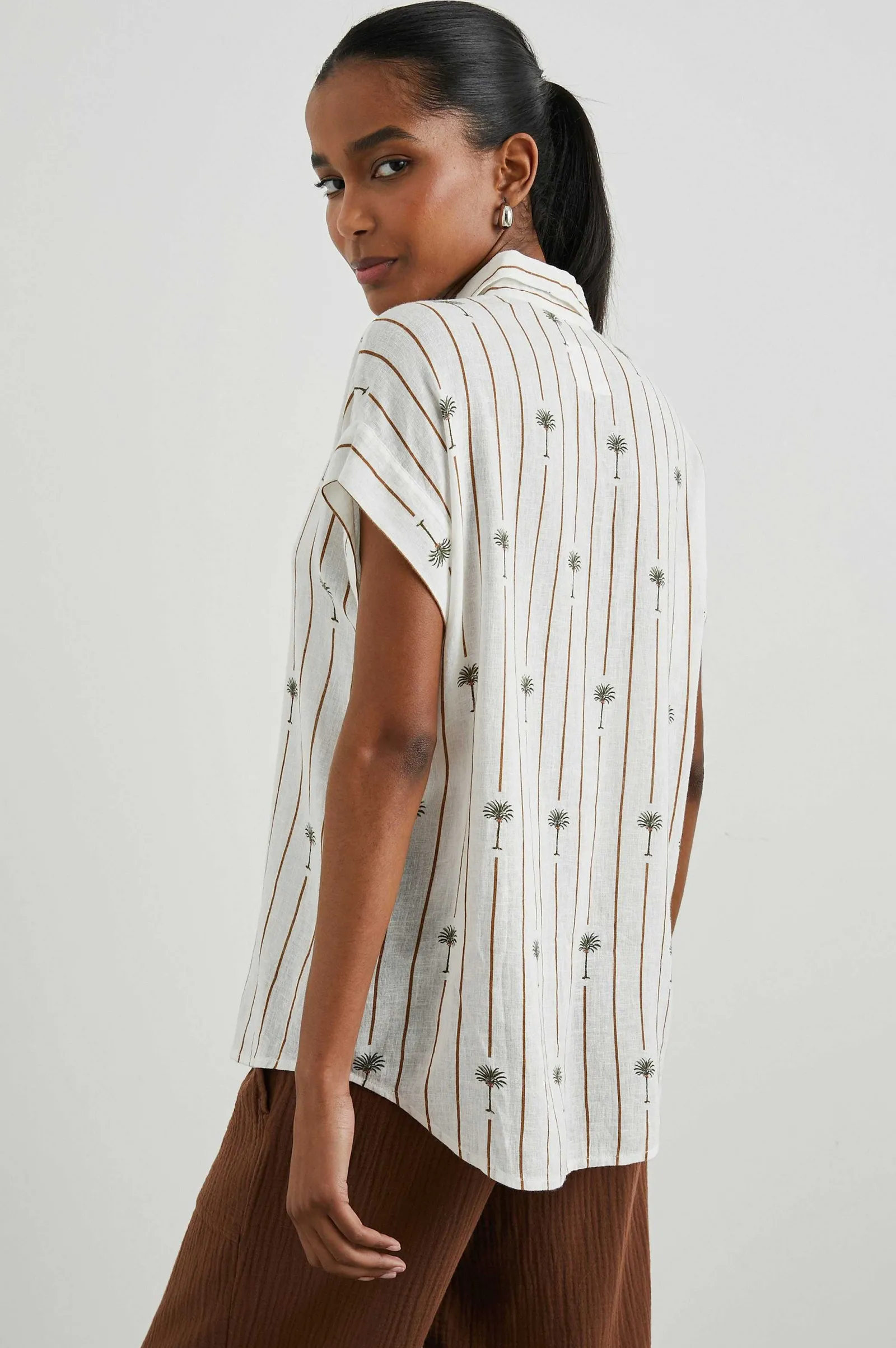 Vrouwen Rails Jamie Shirt - Gestreepte Palmen