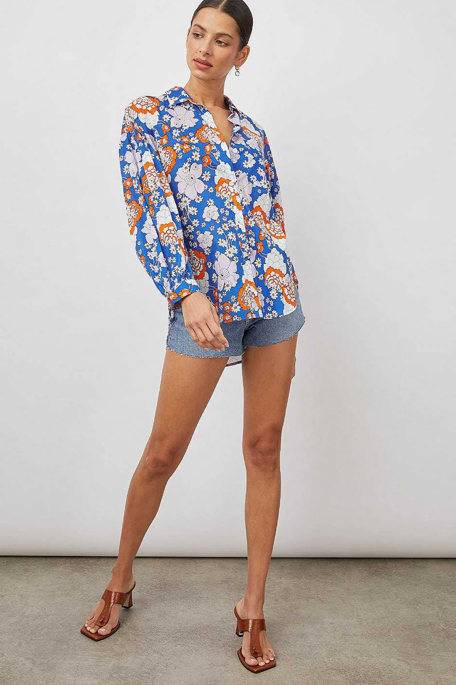 Vrouwen Rails Janae Overhemd - Kobalt Bloemen