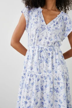 Vrouwen Rails Juni Jurk - Blauwe Bloesemen