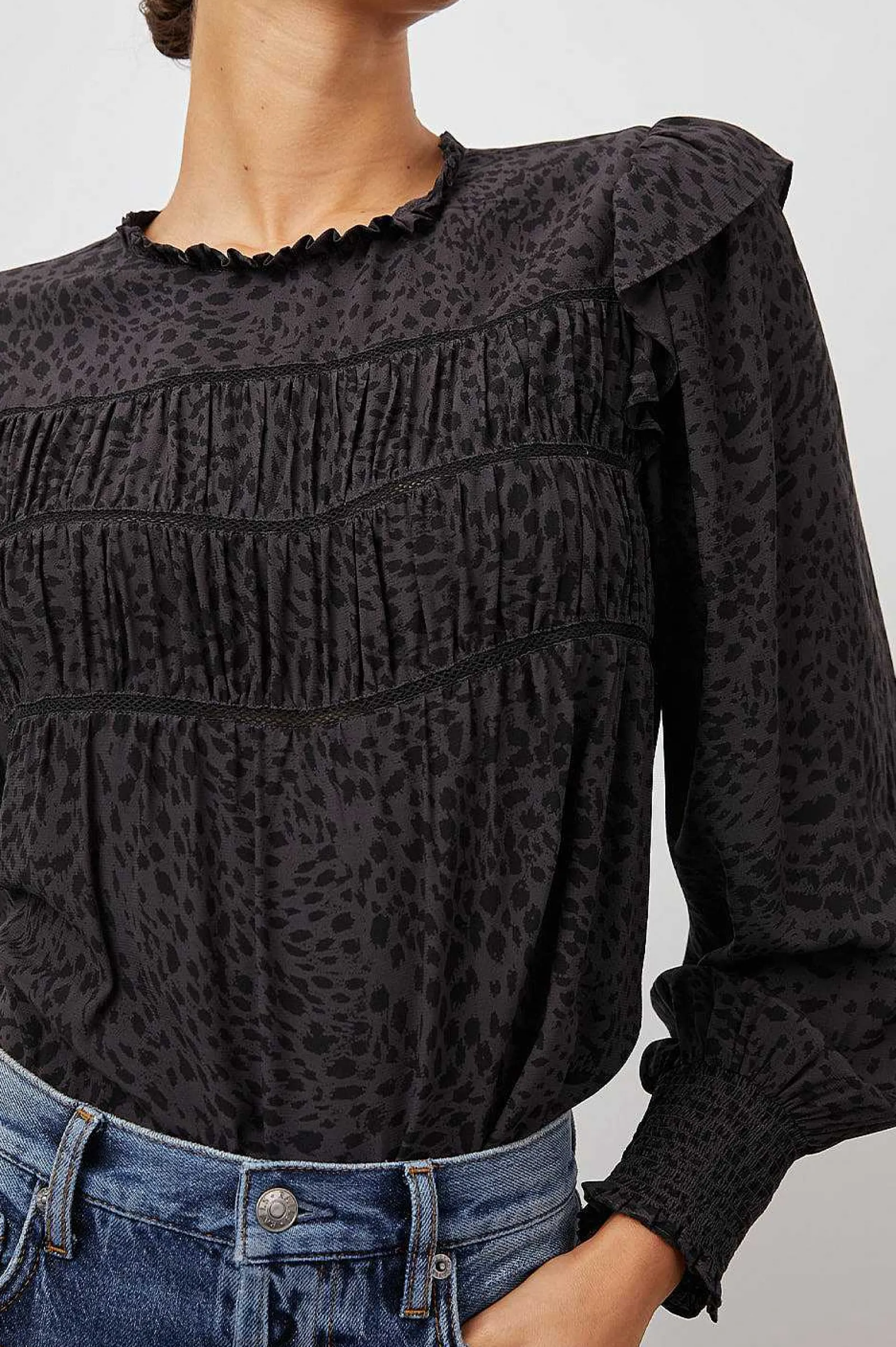 Vrouwen Rails Kadi Top - Gespotte Leisteen