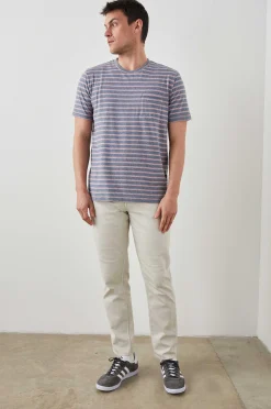 Heren Rails Kai Top - Staal Rose Heather Stripe