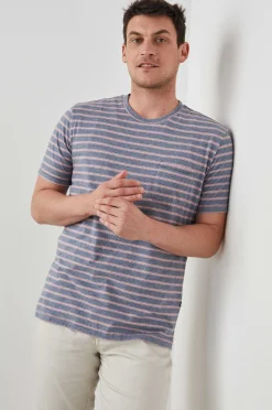 Heren Rails Kai Top - Staal Rose Heather Stripe