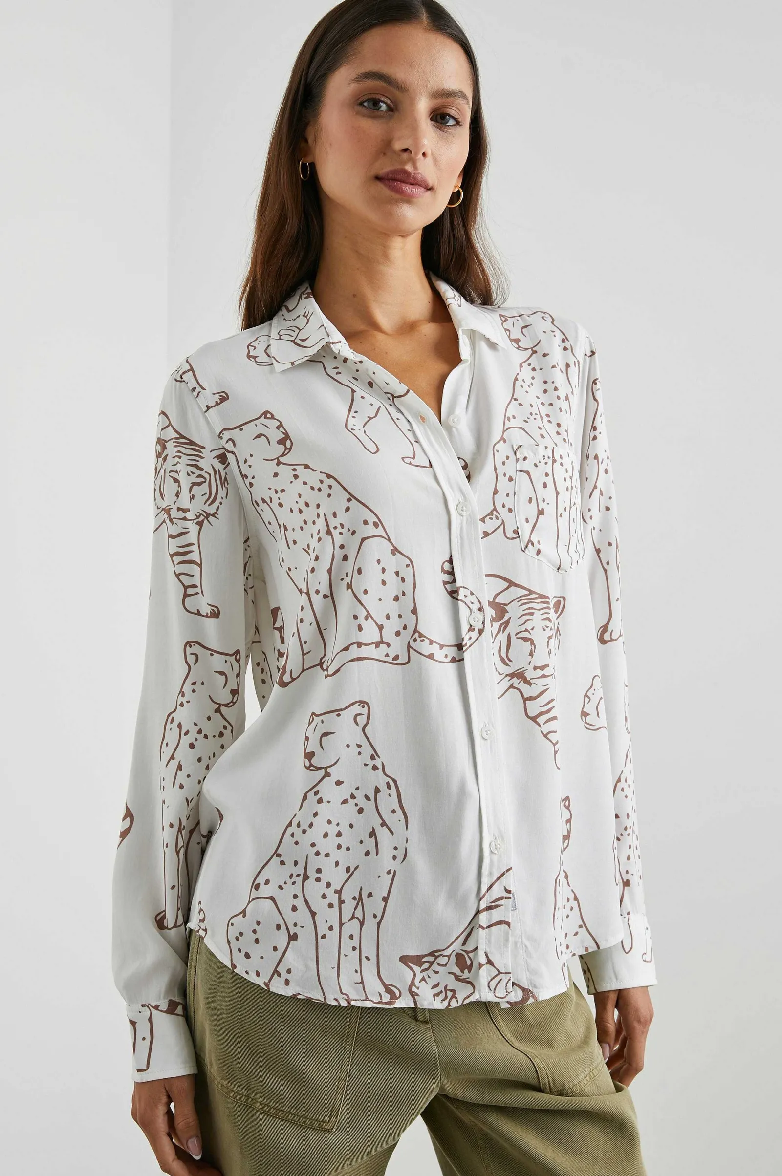 Vrouwen Rails Kathryn Shirt - Kameel Jungle Katten