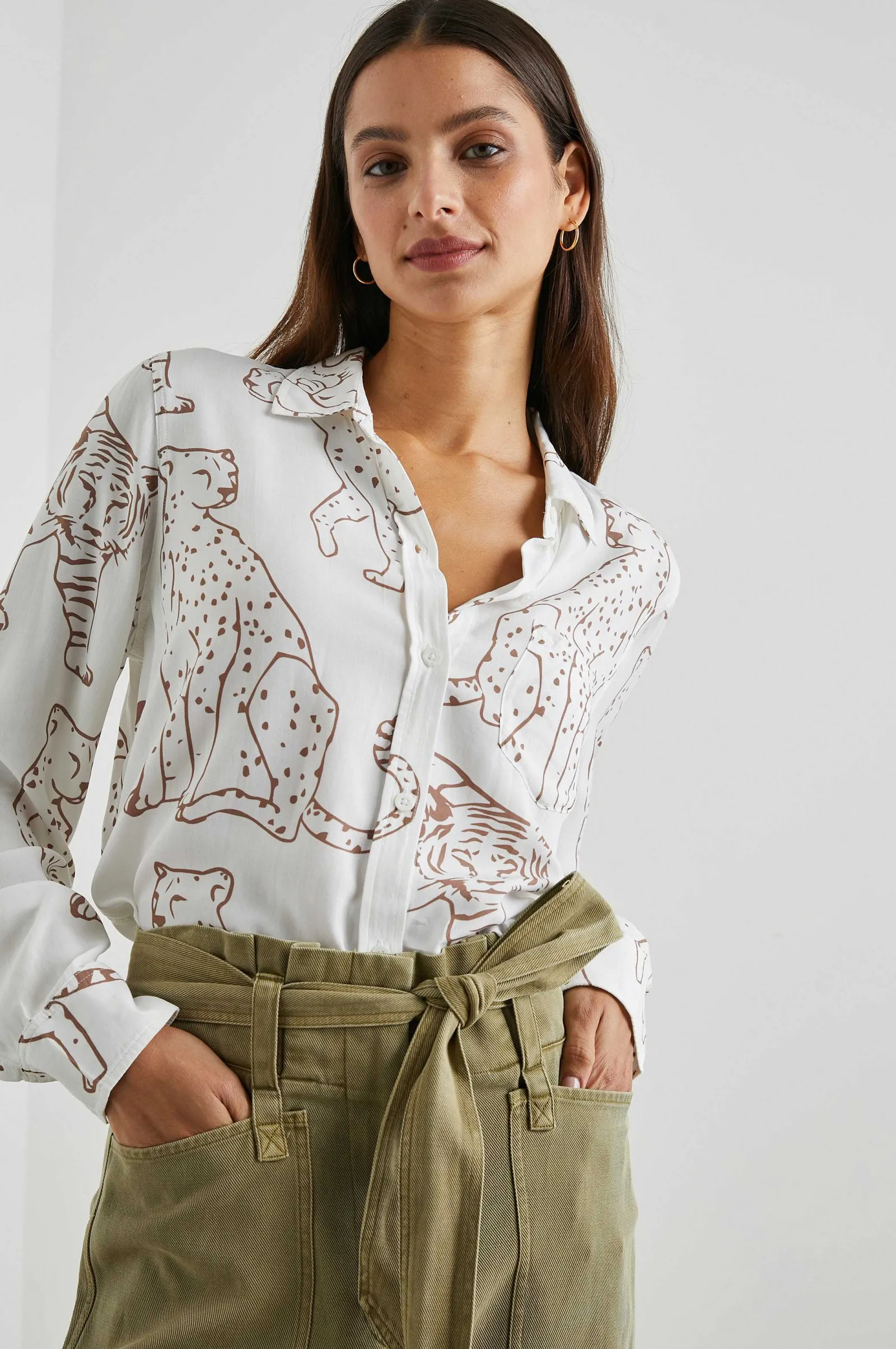 Vrouwen Rails Kathryn Shirt - Kameel Jungle Katten