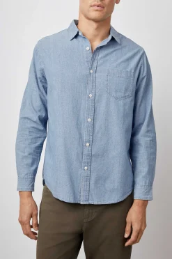 Heren Rails Katoenen Overhemd - Medium Vintage Wash