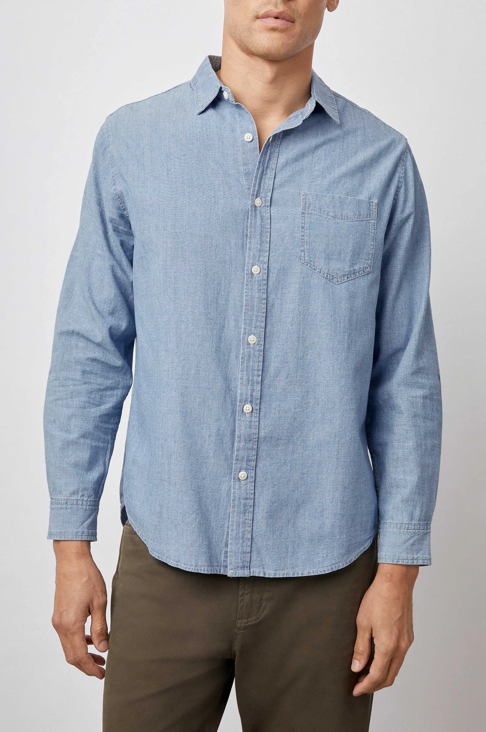 Heren Rails Katoenen Overhemd - Medium Vintage Wash