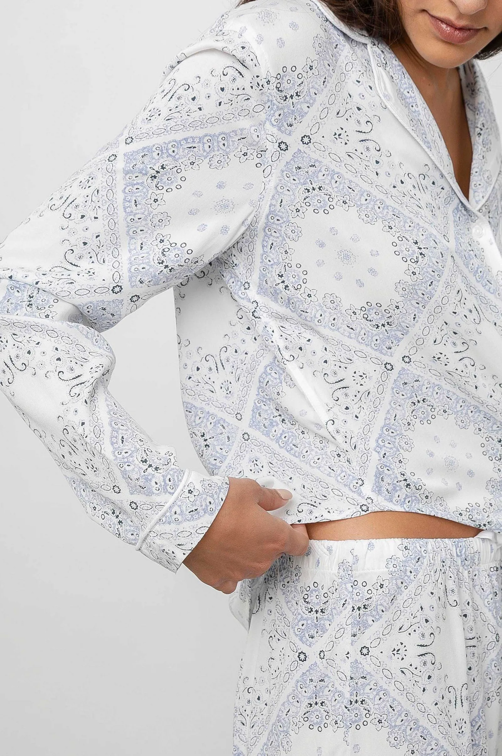 Vrouwen Rails Kellen Pyjamaset - Ivoorblauwe Bandana