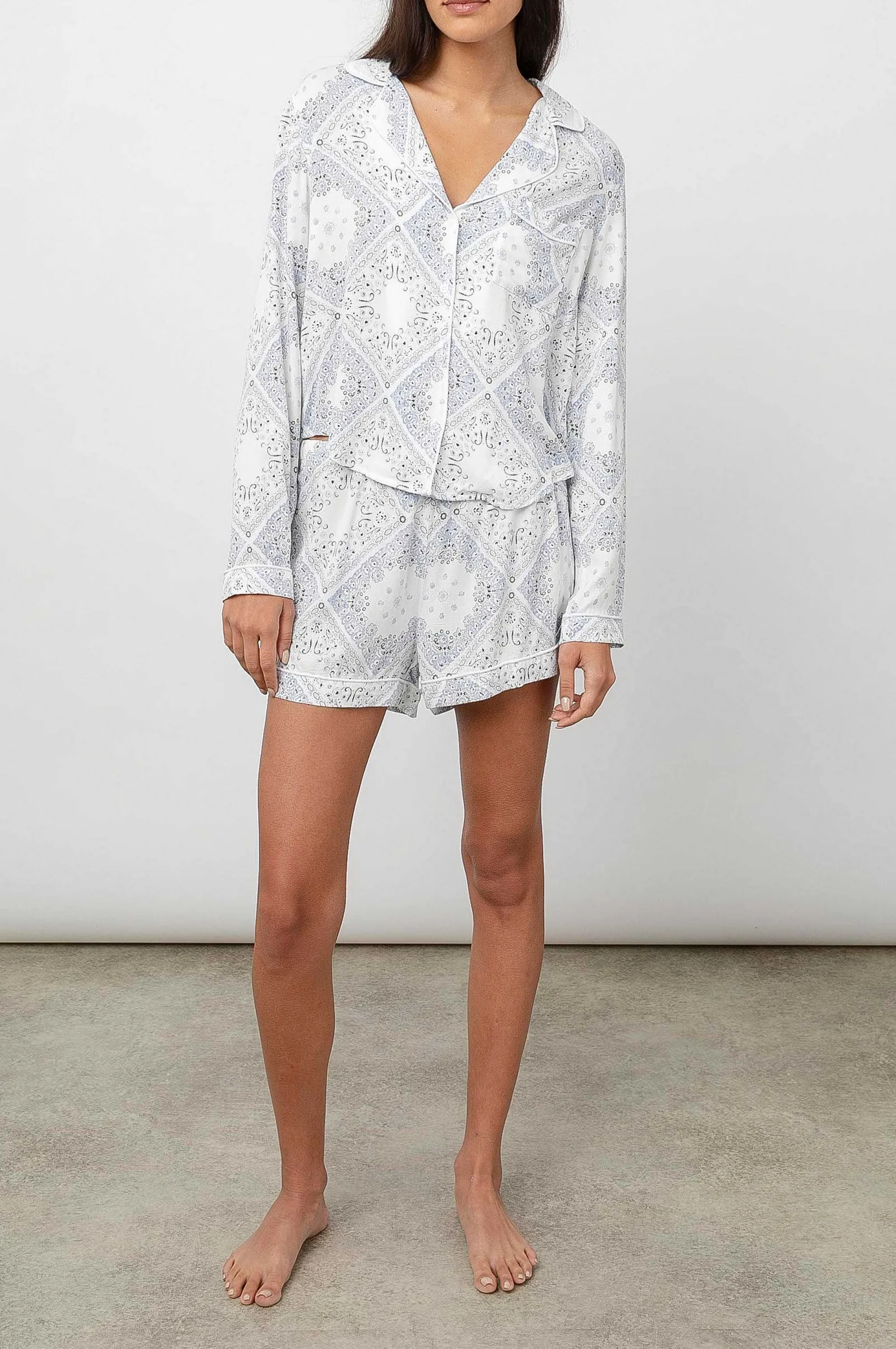 Vrouwen Rails Kellen Pyjamaset - Ivoorblauwe Bandana