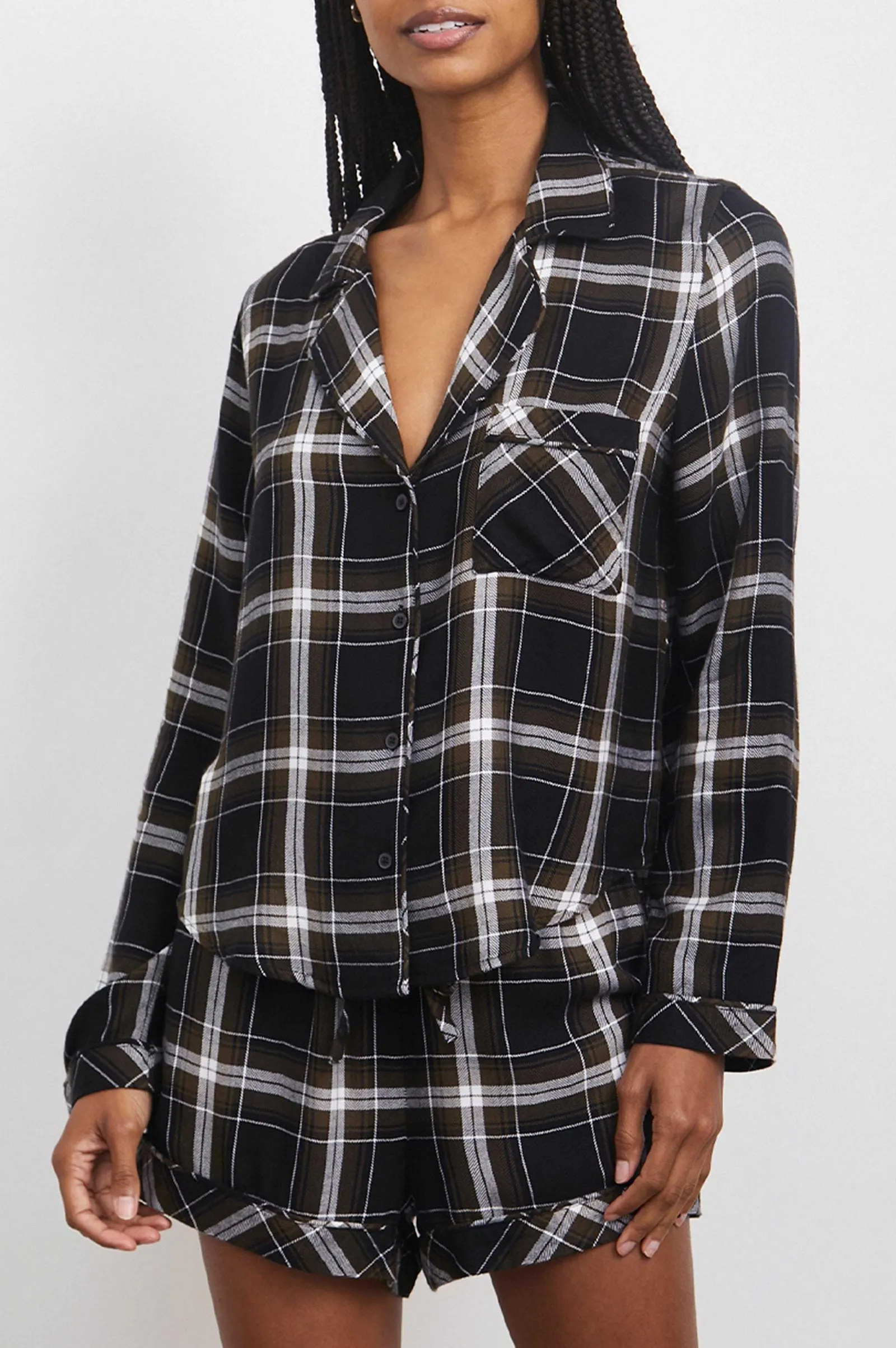 Vrouwen Rails Kellen Pyjamaset - Wit Kalamata Zwart