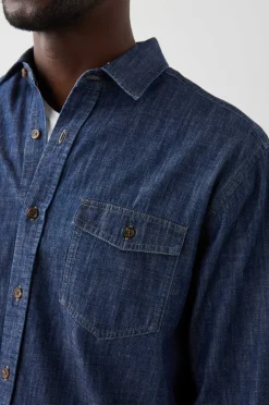 Heren Rails Kenji Overhemd - Donker Wassen Indigo