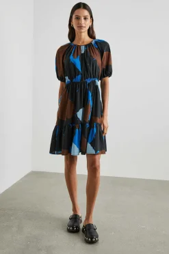 Vrouwen Rails Khloe-Jurk - Blauw Meerkleurenblok
