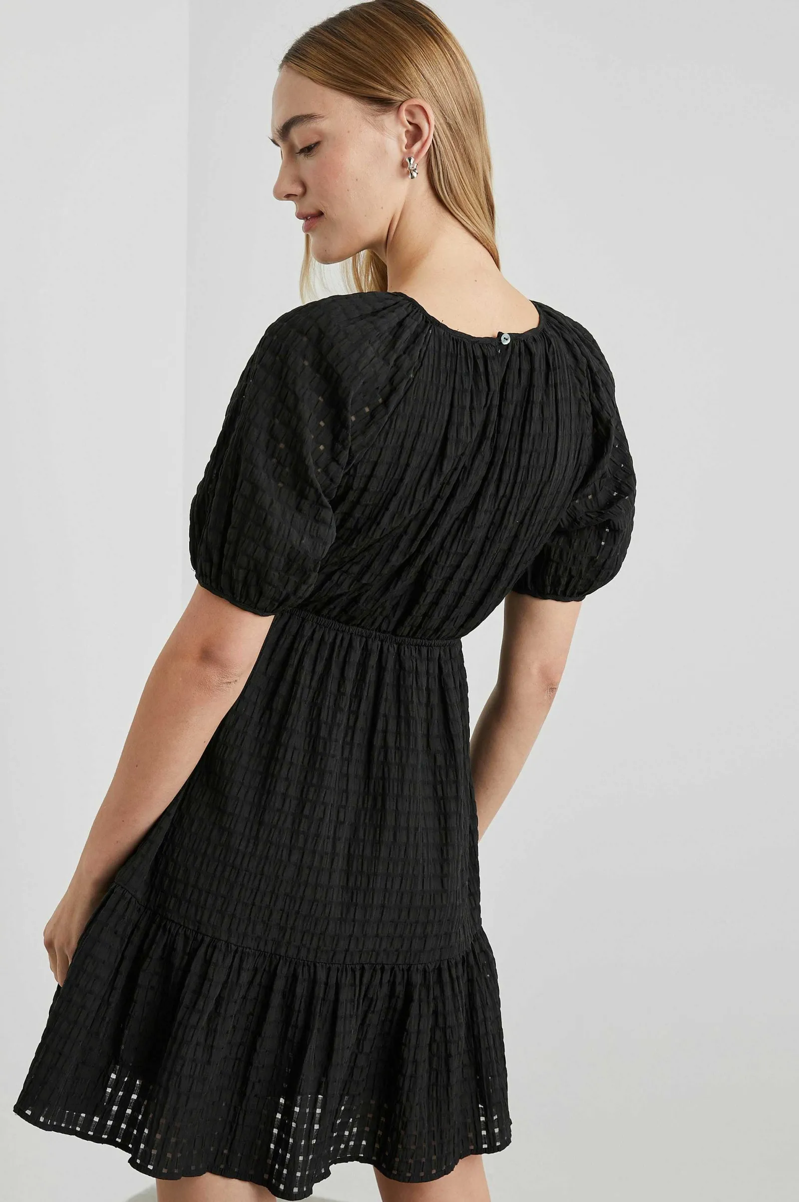 Vrouwen Rails Khloe-Jurk - Zwarte Seersucker