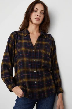 Vrouwen Rails Lauren Overhemd - Marine Hazelnoot Roze