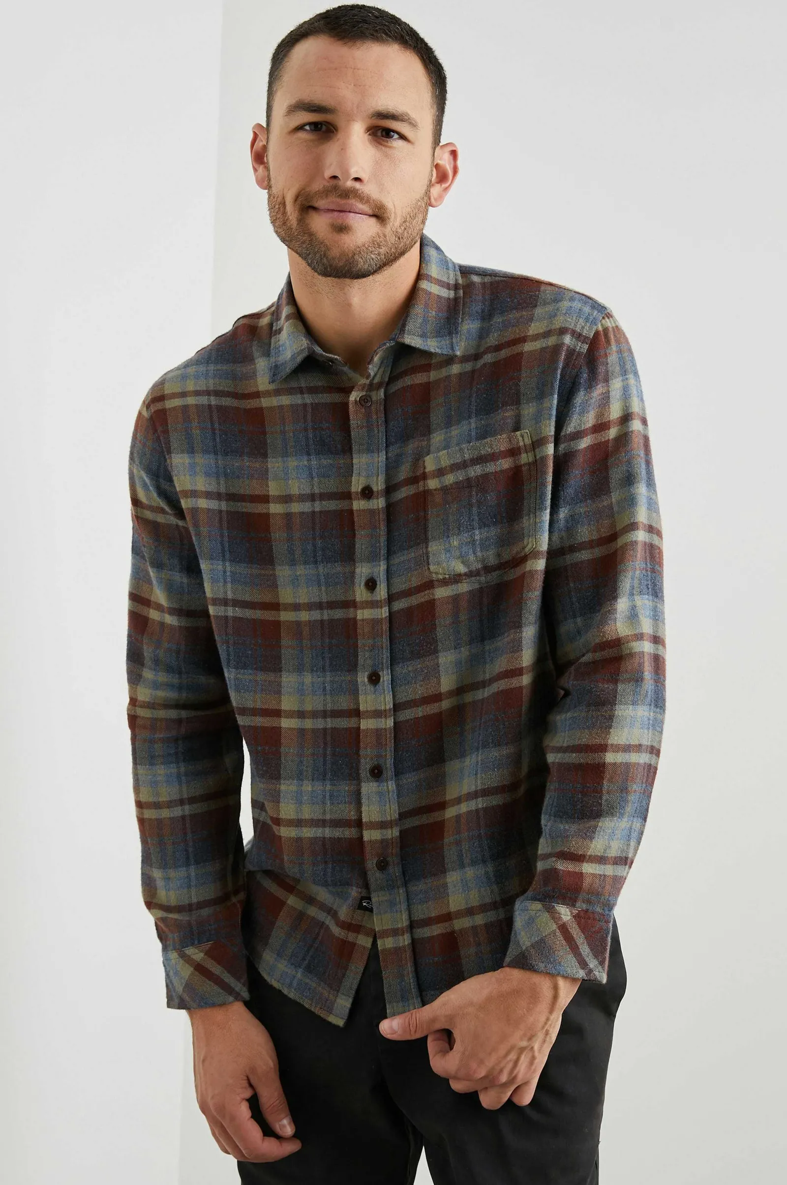 Heren Rails Lennox Overhemd - Robijn Denim Botanisch
