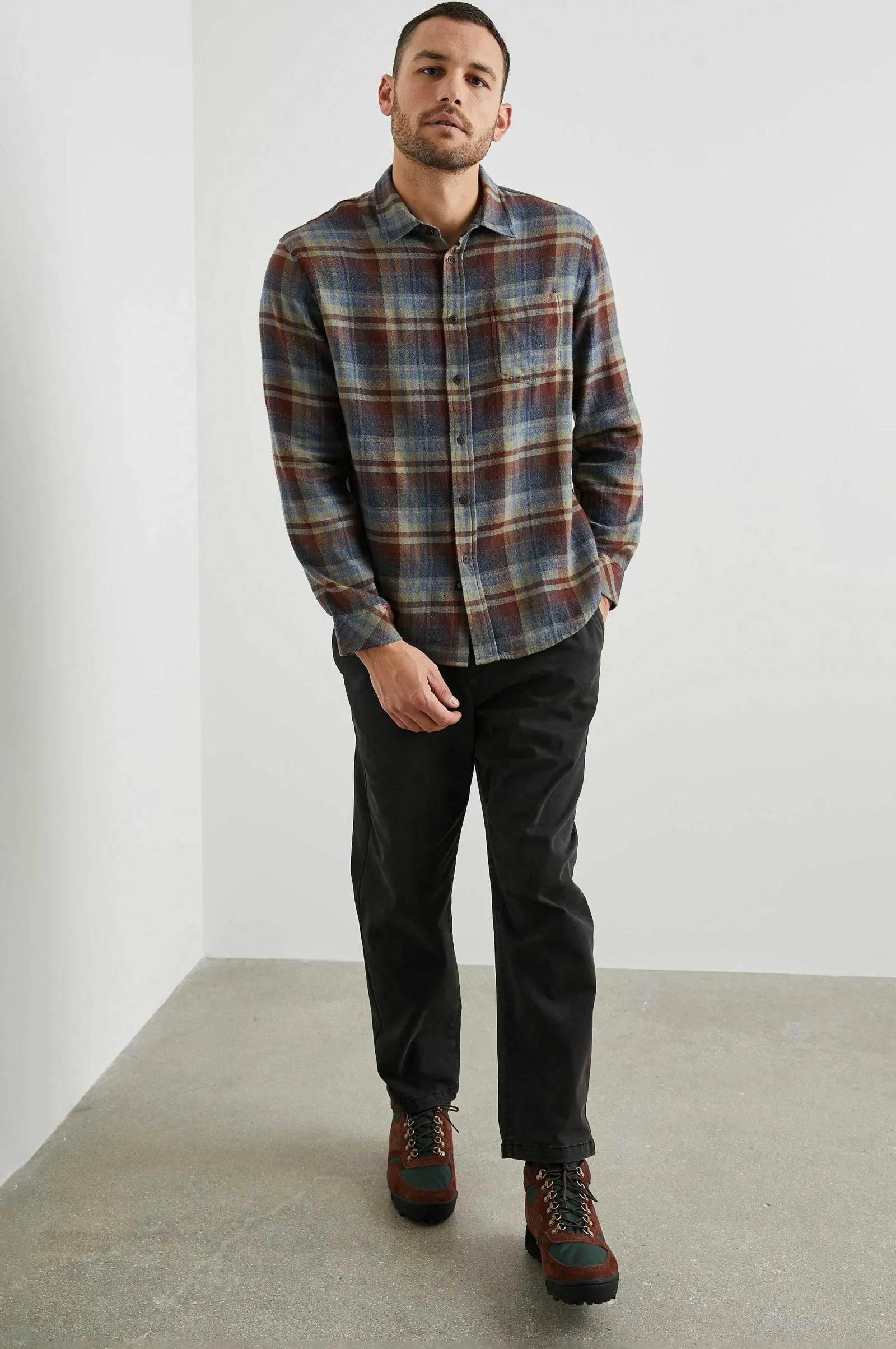 Heren Rails Lennox Overhemd - Robijn Denim Botanisch