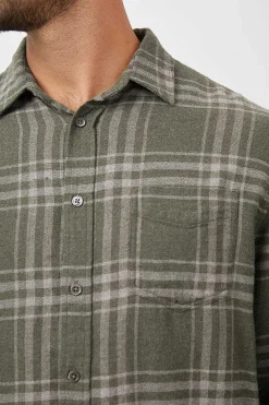Heren Rails Lennox Shirt - Beton Mos Melange