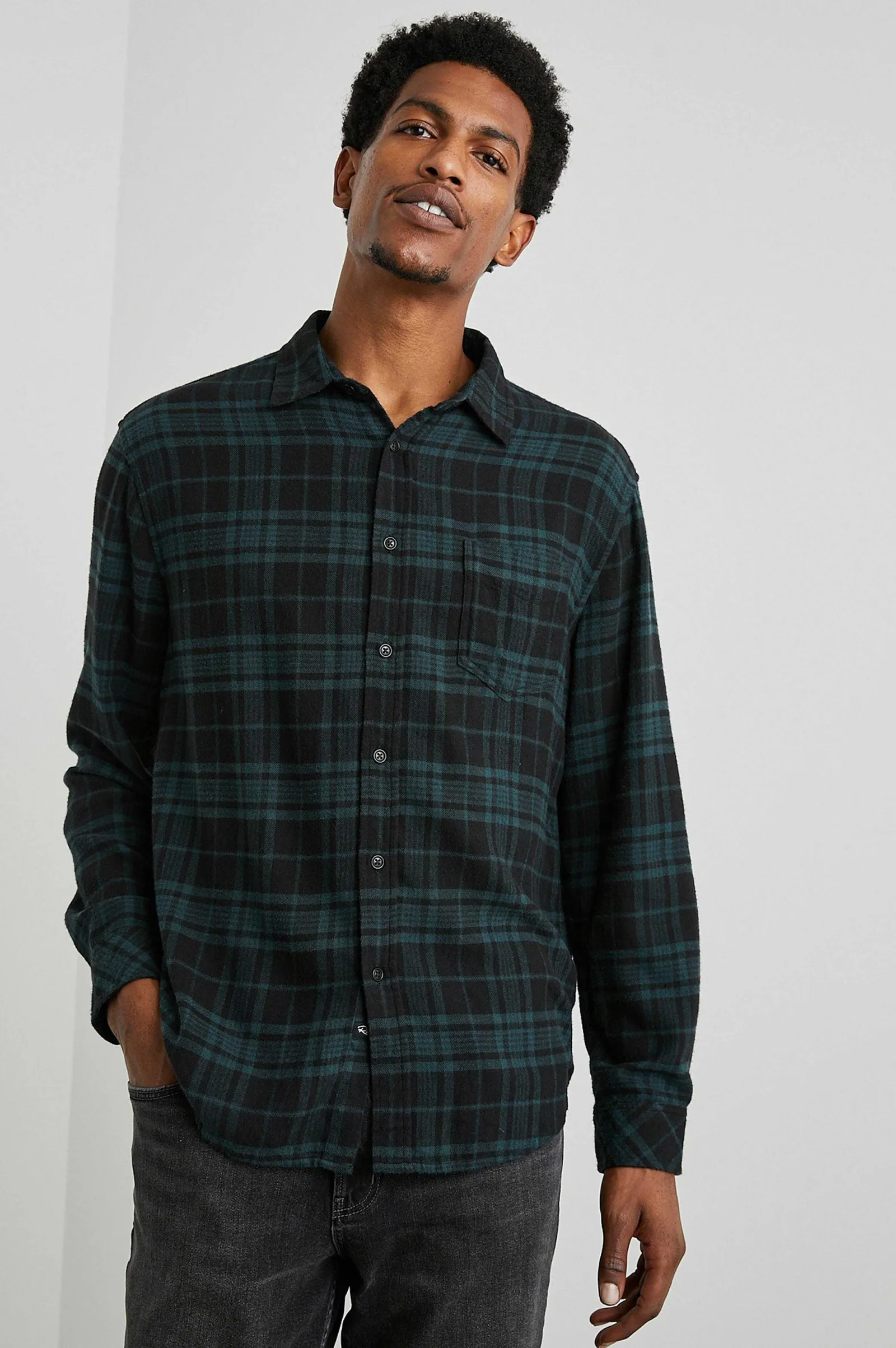 Heren Rails Lennox Shirt - Emerald Schaduw