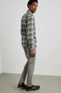 Heren Rails Lennox Shirt - Groen Hollow Grijs Melange