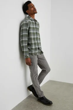 Heren Rails Lennox Shirt - Groen Hollow Grijs Melange