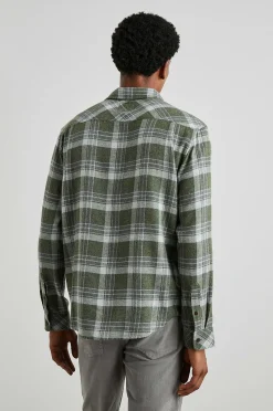Heren Rails Lennox Shirt - Groen Hollow Grijs Melange