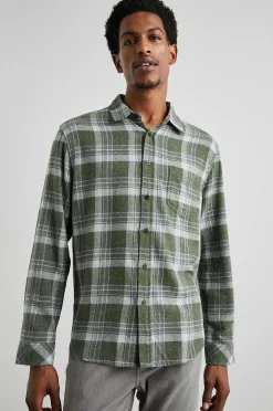 Heren Rails Lennox Shirt - Groen Hollow Grijs Melange