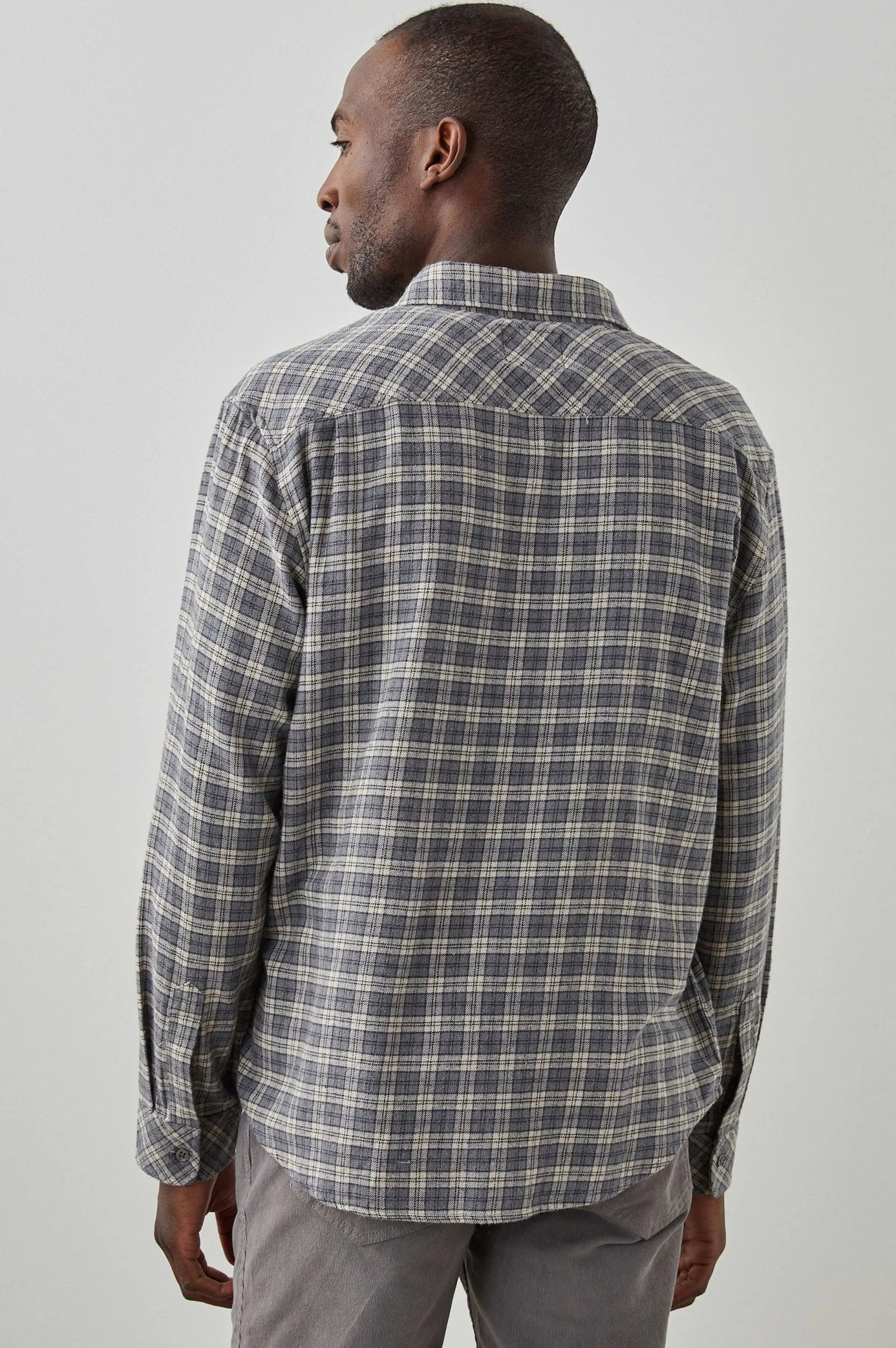 Heren Rails Lennox Shirt - Houtskool Vlas Melange