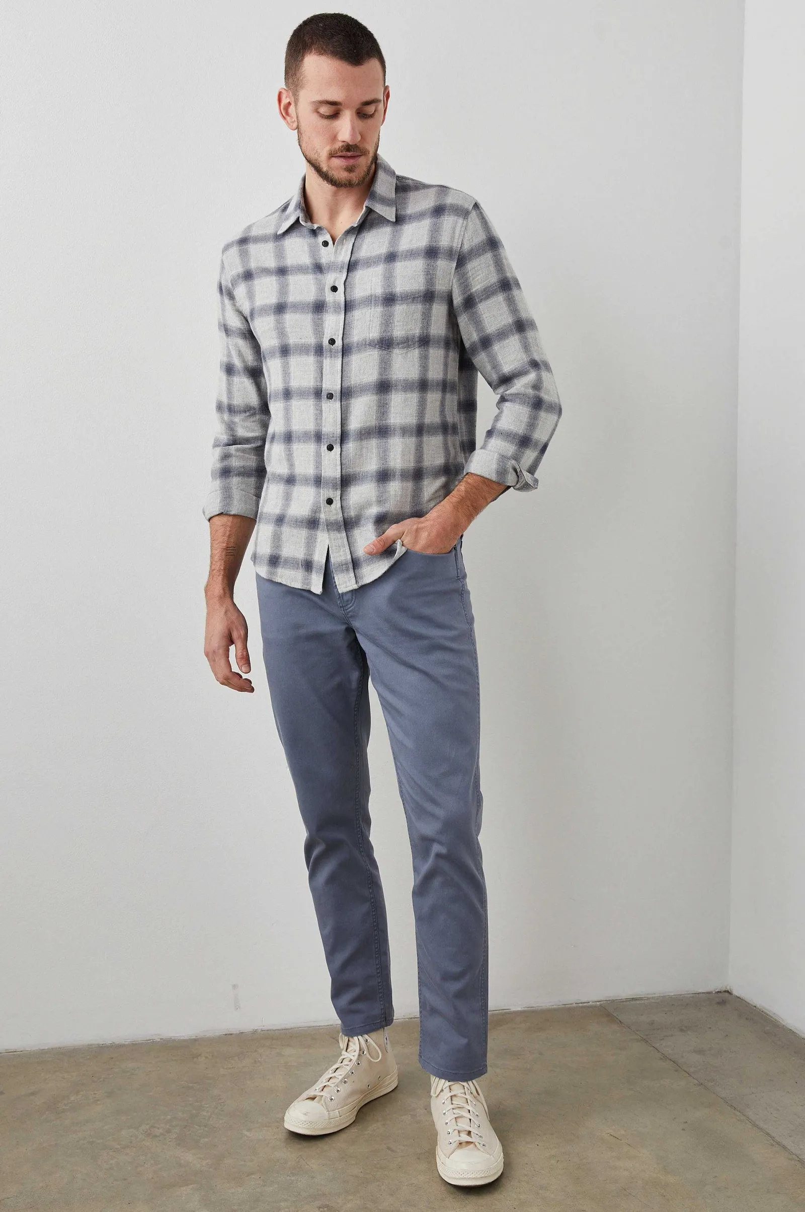 Heren Rails Lennox Shirt - Metallic Storm Heather
