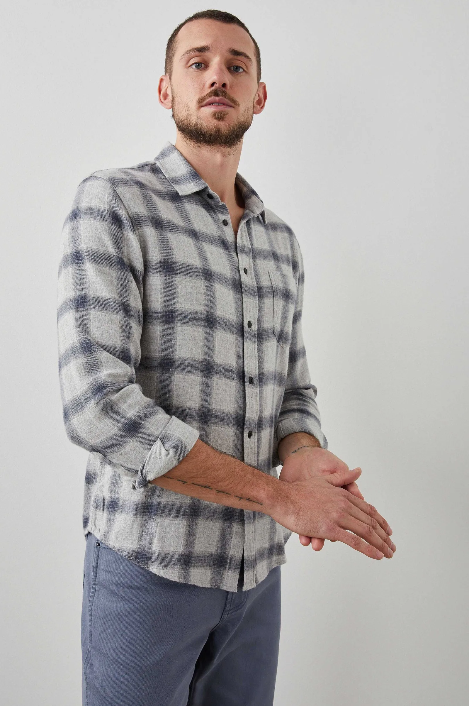 Heren Rails Lennox Shirt - Metallic Storm Heather
