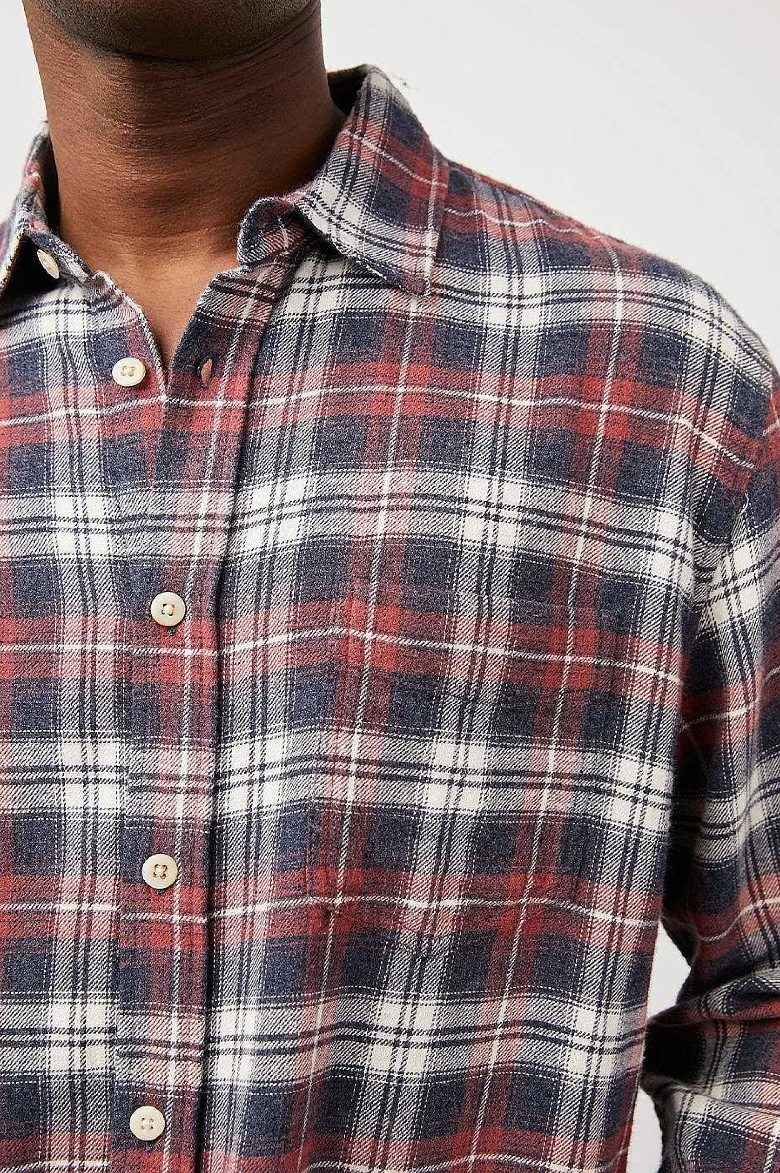 Heren Rails Lennox Shirt - Rode Schaduw Melange