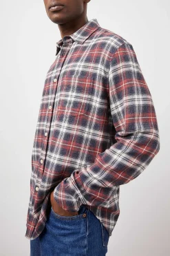 Heren Rails Lennox Shirt - Rode Schaduw Melange