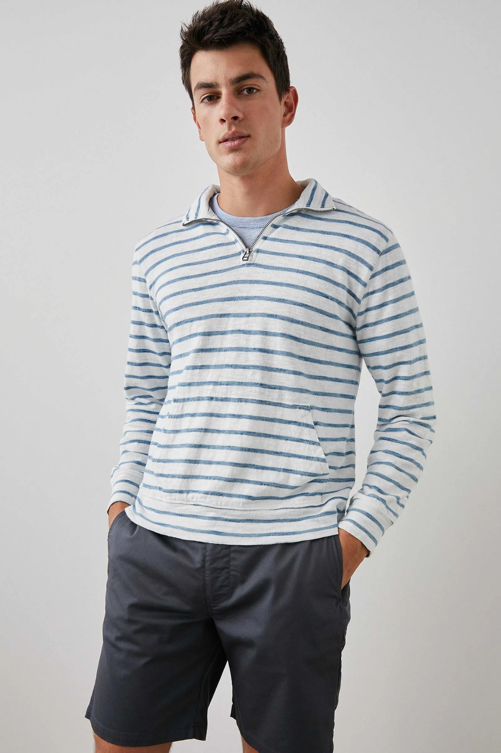 Heren Rails Leorio Sweatshirt - Canvas Met Bretonse Strepen