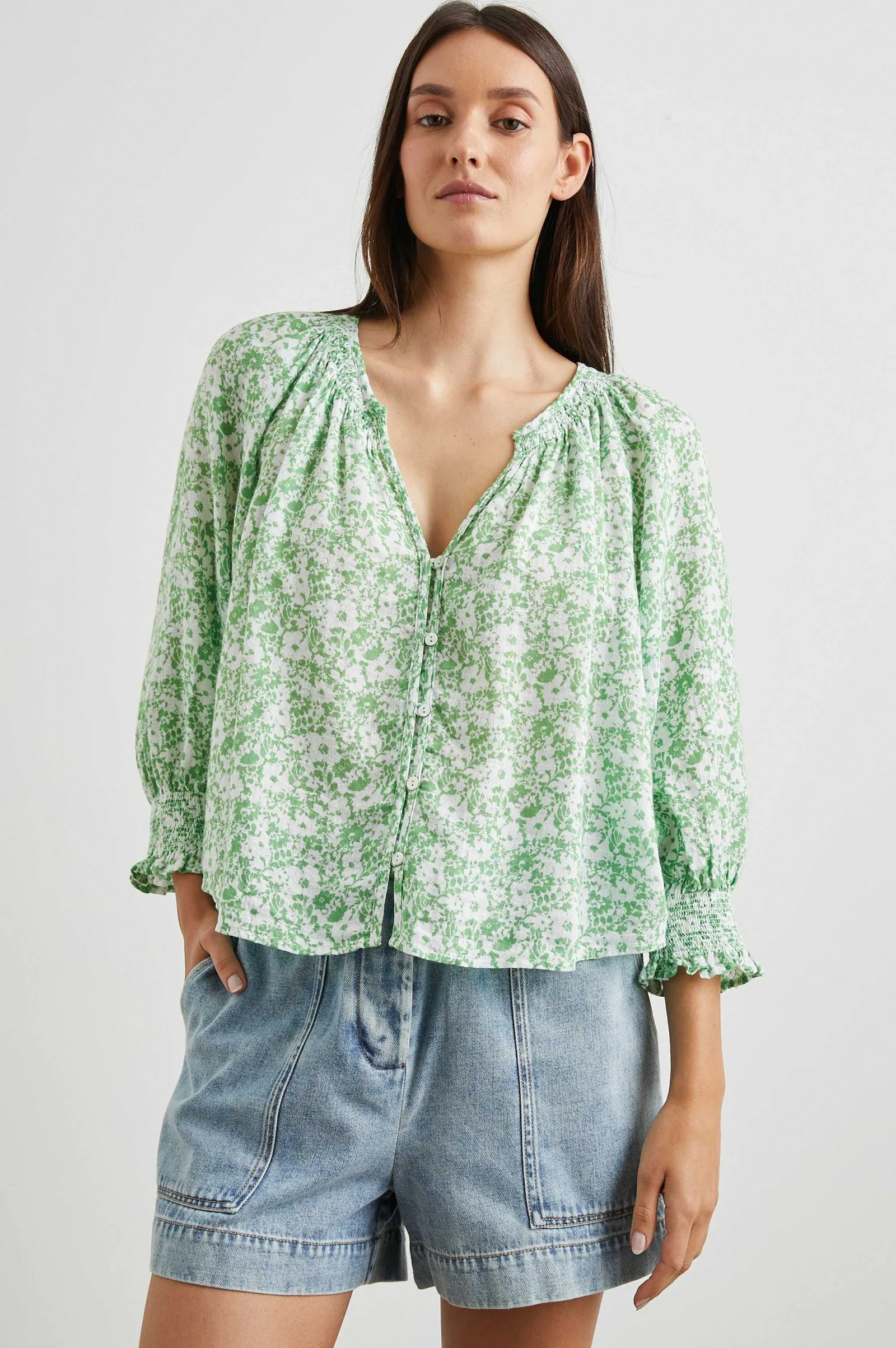 Vrouwen Rails Mariah Top - Groene Textuur Bloemen