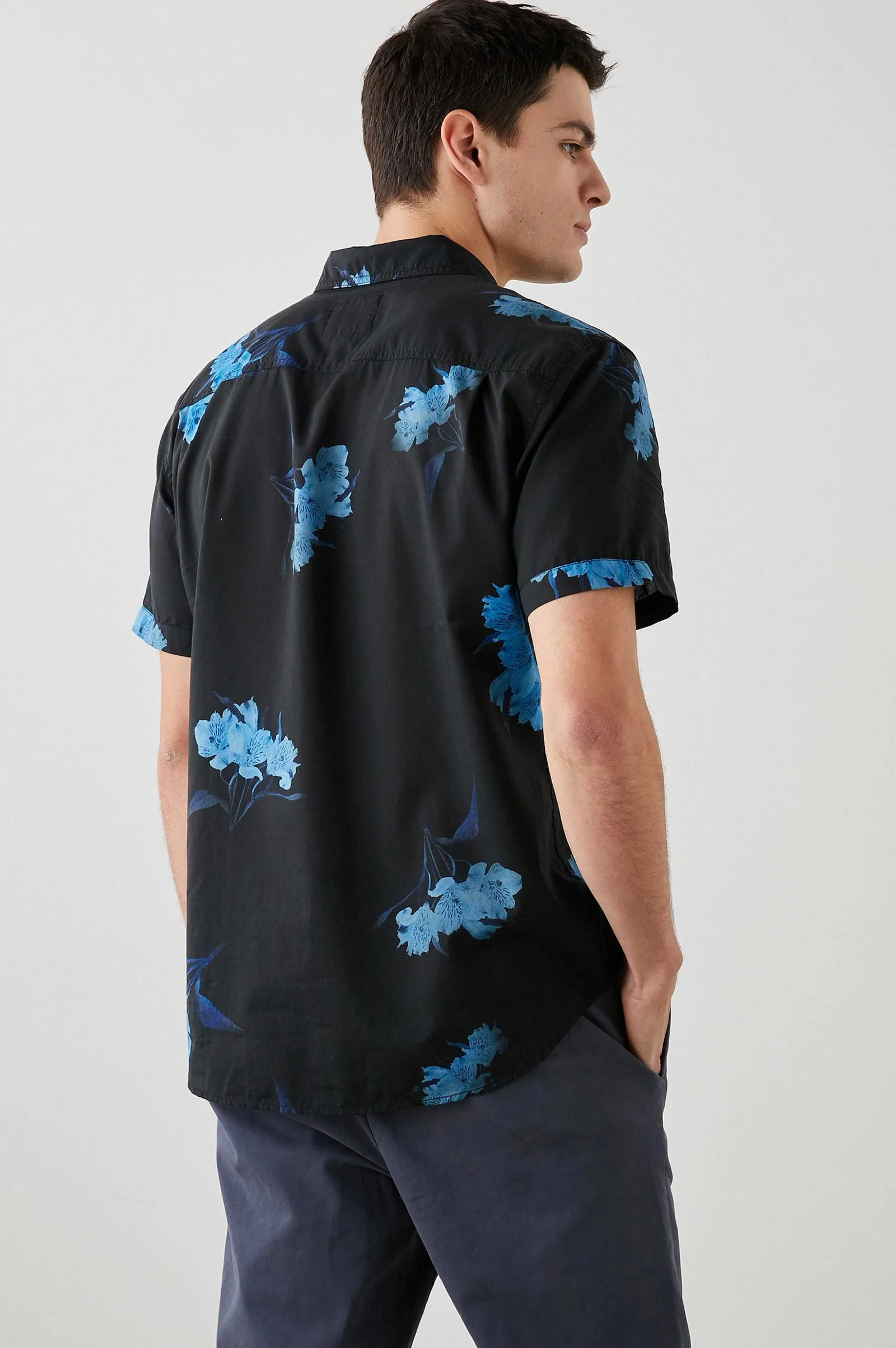 Heren Rails Monaco Overhemd - Surreal Bloem Onyx