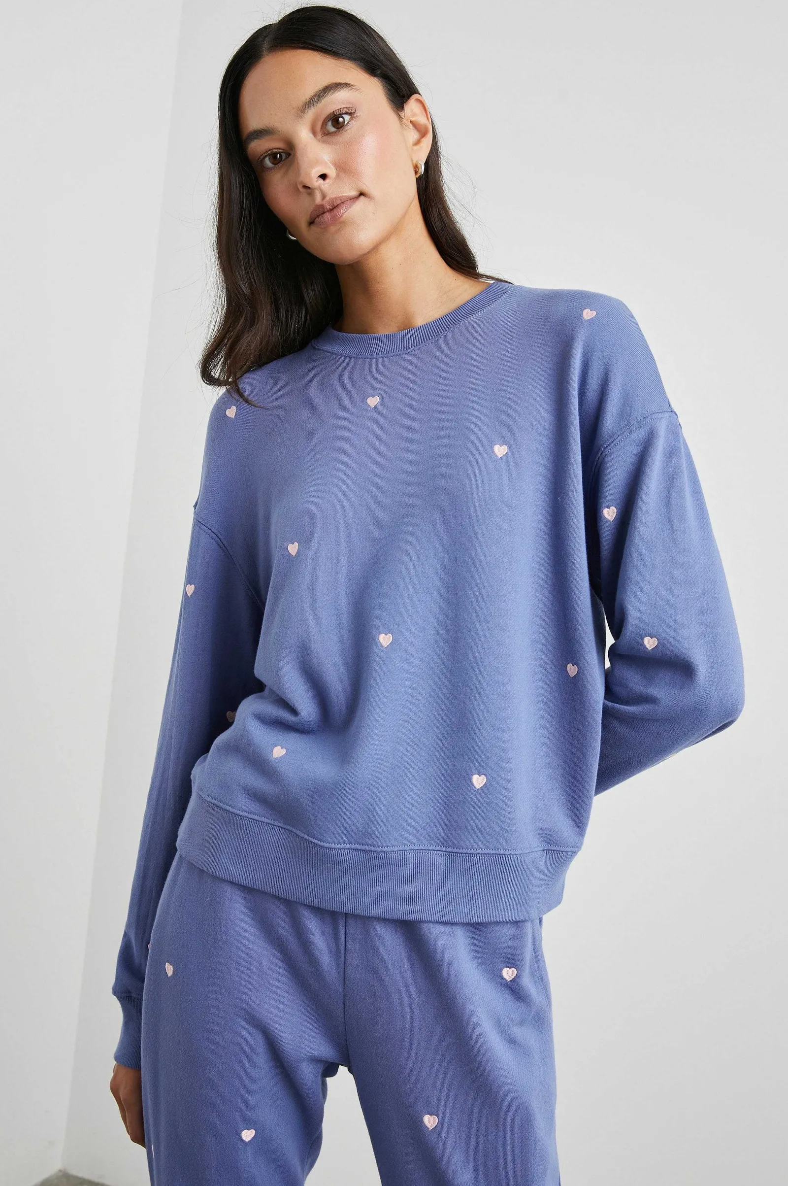 Vrouwen Rails Ramona Sweatshirt - Roze Binnenbandborduursel Van Binnenkanten Harten
