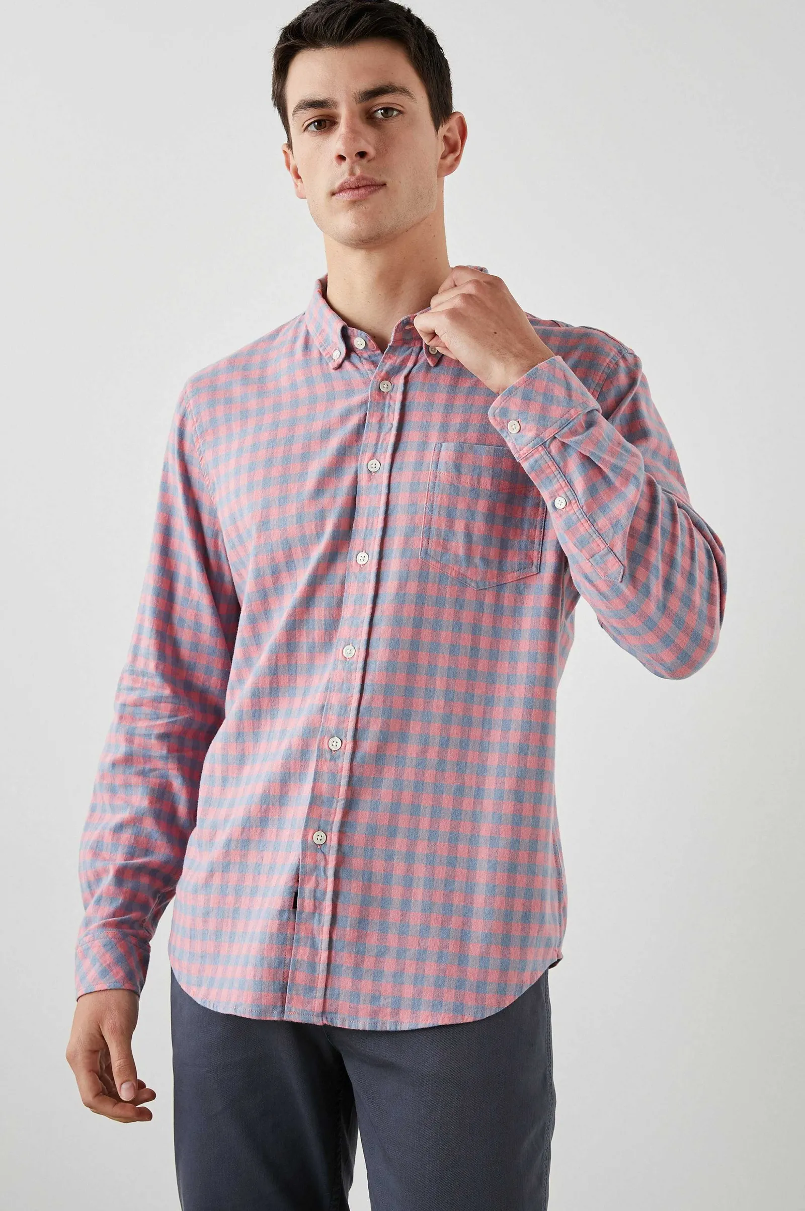 Heren Rails Reid Overhemd - Meloen Denim Melange