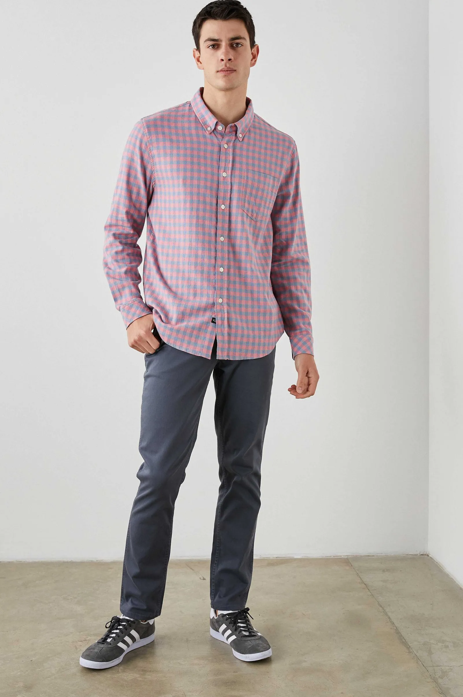 Heren Rails Reid Overhemd - Meloen Denim Melange
