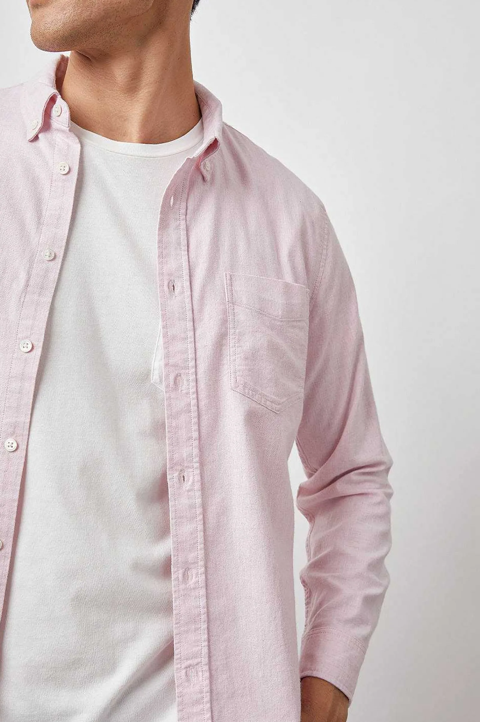 Heren Rails Reid Shirt - Koraal Heather Oxford