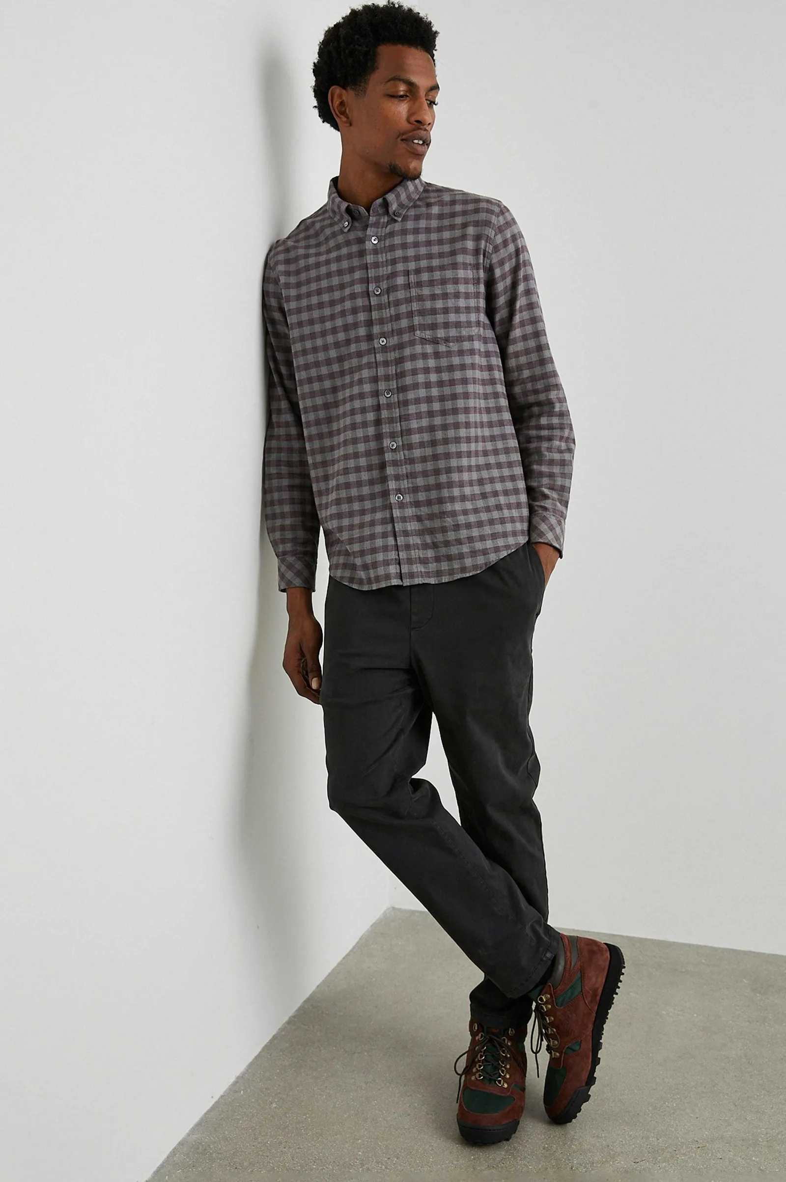 Heren Rails Reid Shirt - Lava Salie